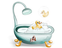 a bubbke bath with ducks